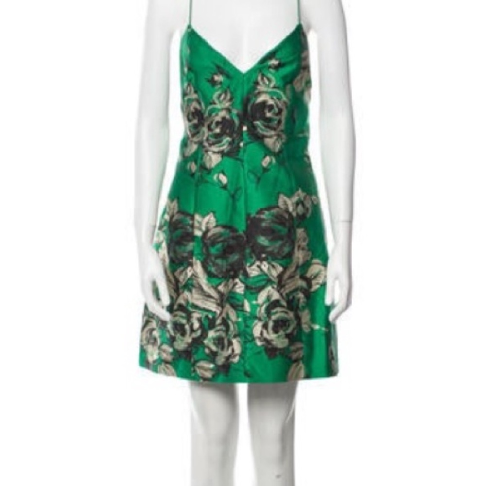 Alice + Olivia Green Floral Dress